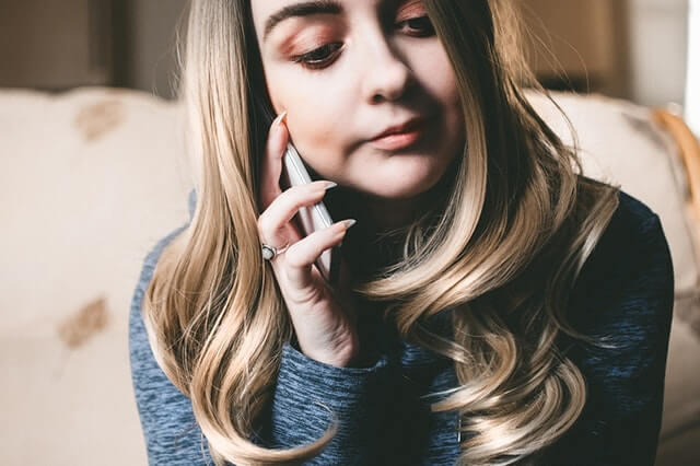 A girl on the phone. 