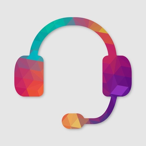Multi-colour graphic of a headset